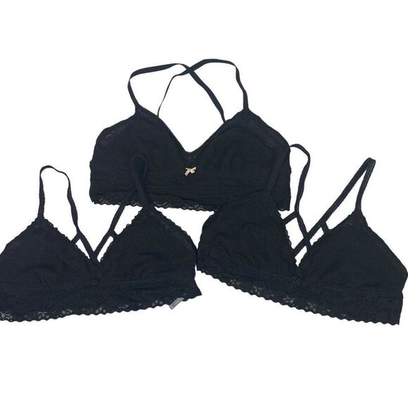 Aerie Black Lace bundle of three bralettes size XL - Picture 1 of 10